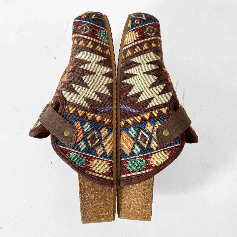Dirty Laundry Multicolor Patterned Clog Mule with Buckle